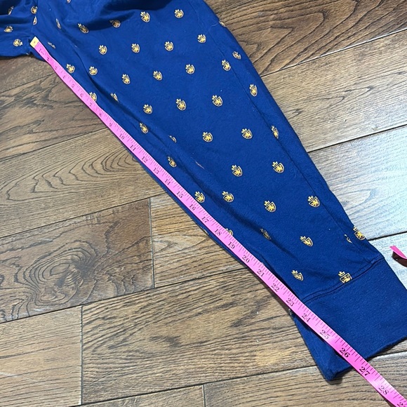 POLO RALPH LAUREN Sleepwear Navy Blue Joggers pants with Gold Crest Print size S - Picture 7 of 15